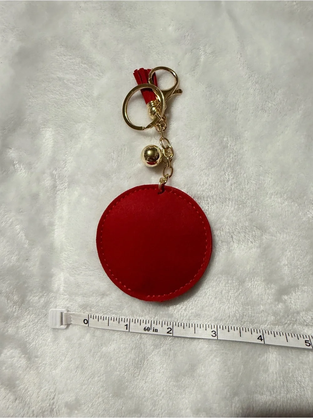 Red Rhinestone 8-Ball Keychain Charm with Tassel
